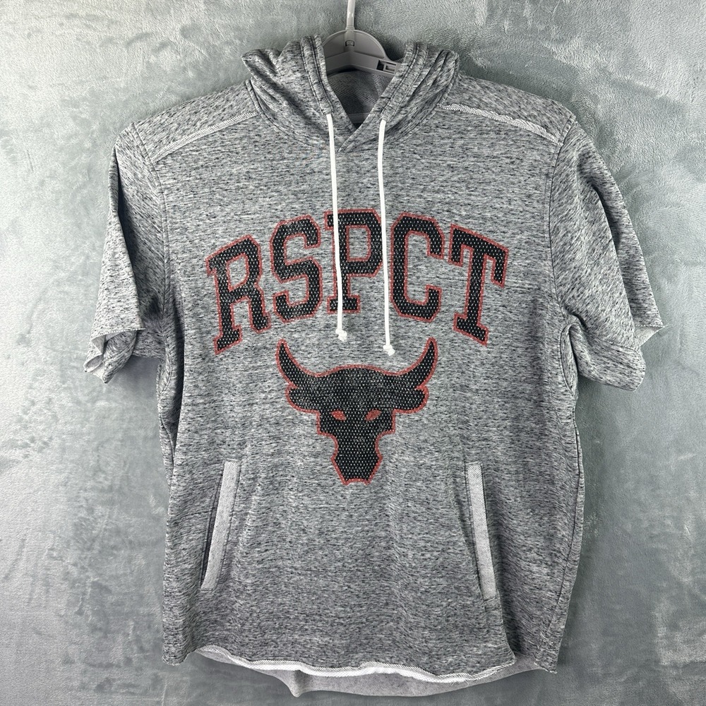 Under Armour RSPCT Short Sleeve Hoodie T-Shirt Men's XL Gray Loose Fit